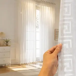 Luxury European Modern Embroidered Velvet Window Curtain, Semi-Transparent Light-Filtering Drapes for Living Room and Bedroom, Decorative Privacy Protection, Home Decoration Curtain #GLOBAL PICKS