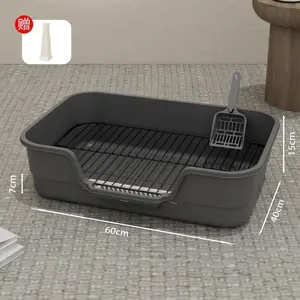Extra-large anti-spill high-fence dog toilet with front entrance for small dogs, flat pet supplies