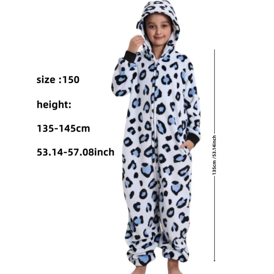Flame-Resistant One-Piece Pajamas, Cozy Gift, All-Season Loungewear, Zipper Closure, Side Pockets, Hooded