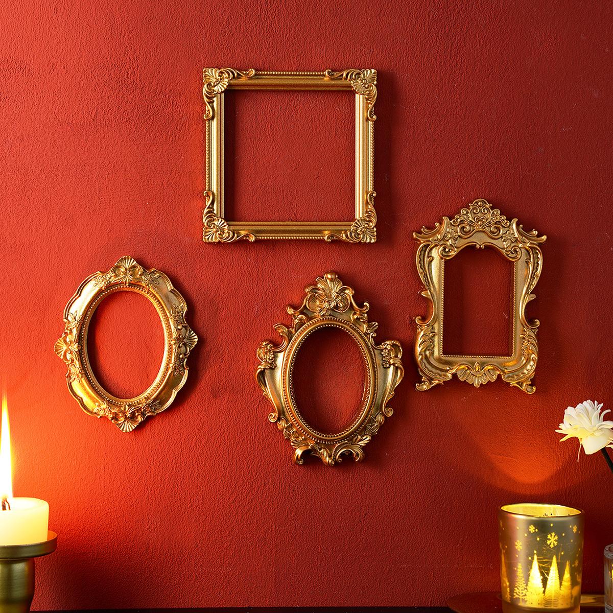 European Resin Frame Decoration, DIY Wall Decor, Multiple Styles Available, Photography Prop, Miniature House Ornament, Classic Rectangular Frame