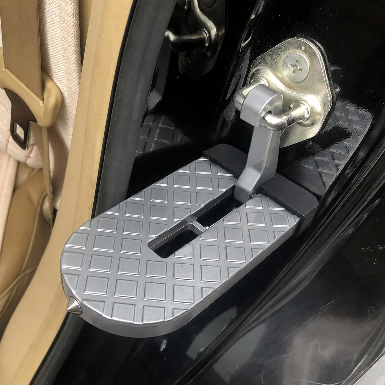 Car Door Step Hook, Heavy-Duty Roof Access Pedal for Suv/Truck/for Jeep, Anti-Slip Aluminum Step Ladder with Glass Breaker, Easy Rooftop Access for Camping, Cargo & Cleaning