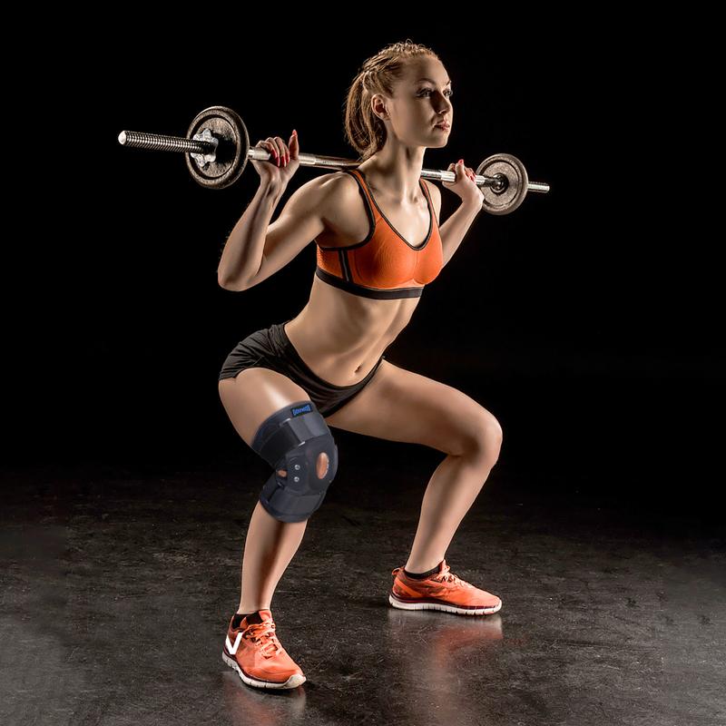 Adjustable Hinged Knee Brace-Two-Point Geared Hinges-Open Patella Support for ACL/PCL/MCL, Meniscus & Arthritis Recovery