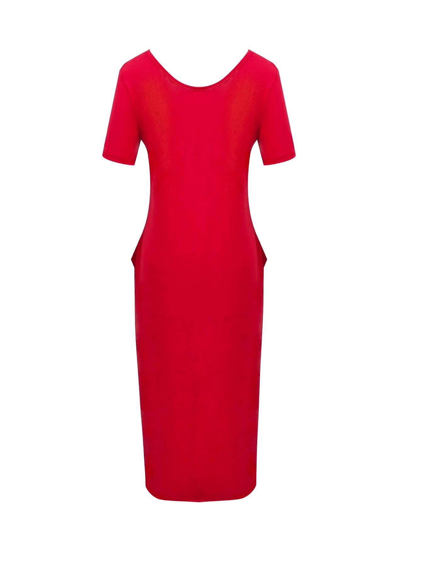 Women's Casual Simple Basic Loose Pocket Long Sleeve Dress, Comfortable and Stylish Design, Perfect for Daily Wear and Relaxing Moments, Casual Dresses