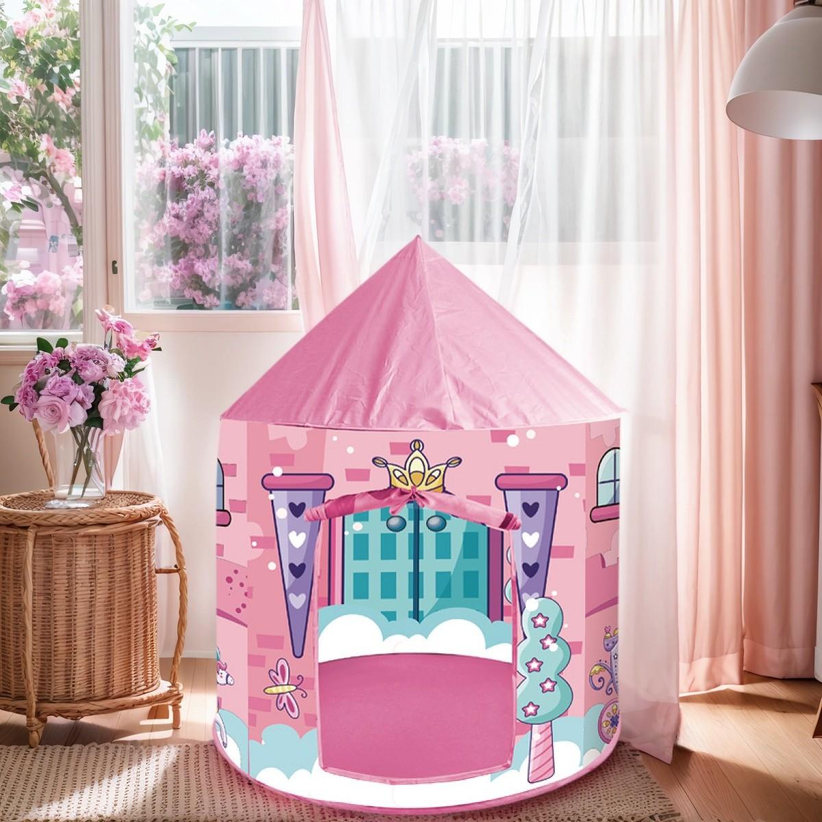 Kids Fun Yurt Play Tent, Portable Outdoor Playhouse, Beach Castle Toy, Perfect Christmas & Halloween Gift for Boys Girls, No Accessories & Lights
