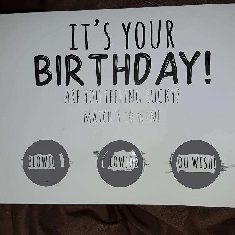 Creative Scratch-Off Birthday Cards, Interactive Lucky Gift Card, Fun Surprise for Couples/friends, Adult Party Prank Gift
