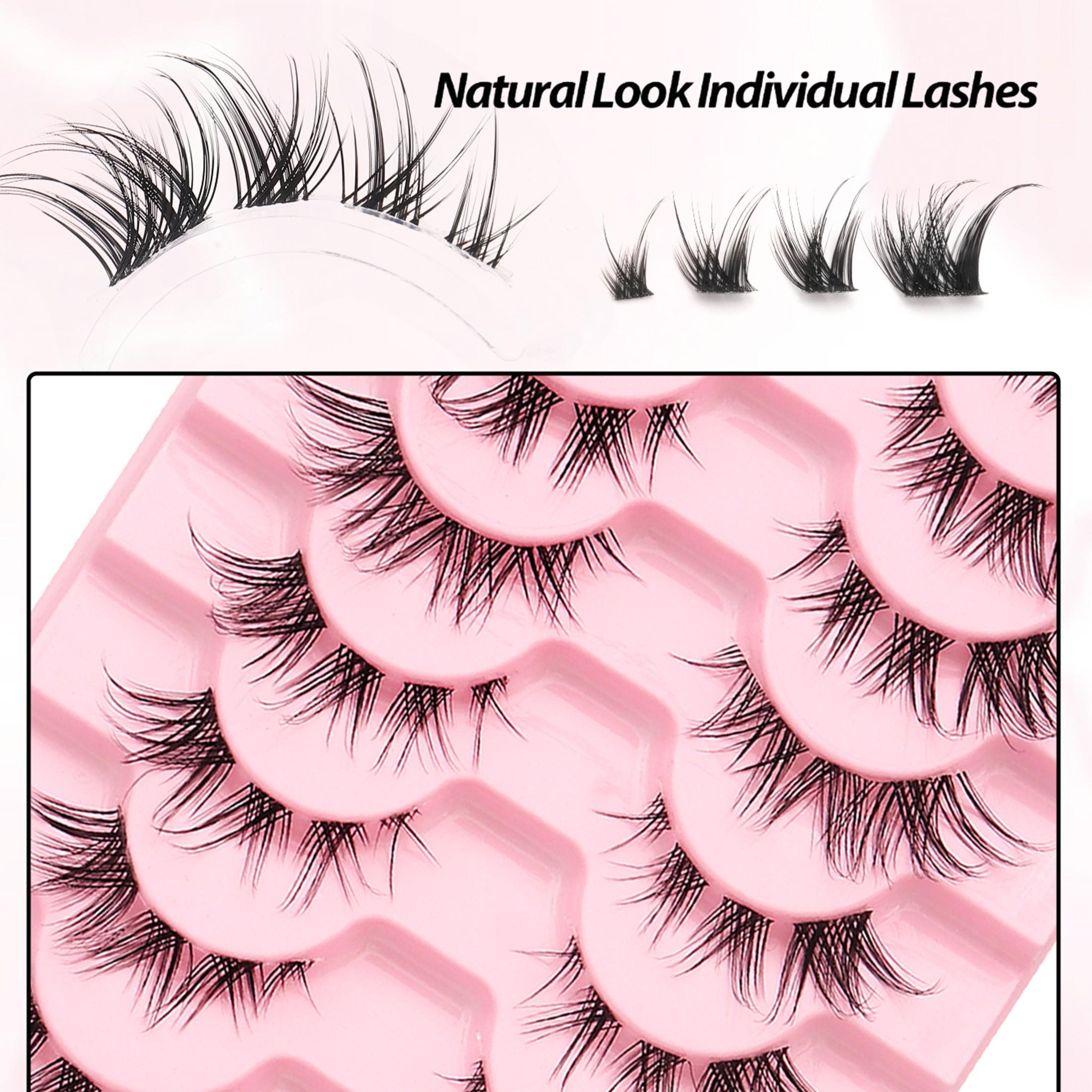 10 Pairs Natural Thin False Eyelashes, Clear Band Lashes, Invisible Transparent Band, Reusable, Beginner-Friendly, 3D Lash Extensions, Makeup Tool