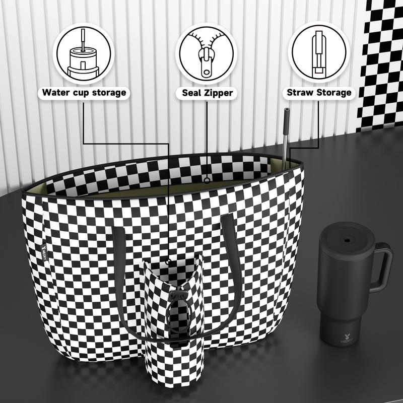 【Meoky】15L Tote Bag,Large Capacity Casual Fashion Crossbody Bag, Hold a Laptop,Carry a Water Bottle, Can Be Reused, Double Handle Design, Convenient For Carrying And Lifting. The Must-Have For Office Commuting.Christmas gift