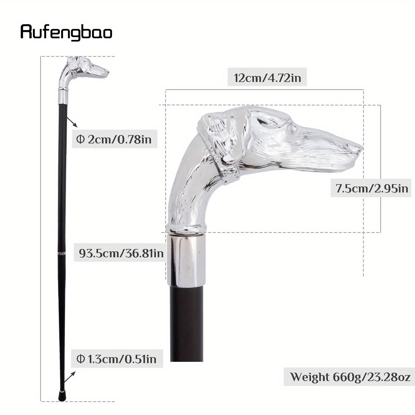 White Dog Sausage Dog Head Walking Cane Fashion Decorative Walking Stick Gentleman Elegant Cosplay Cane Knob Crosier 93cm