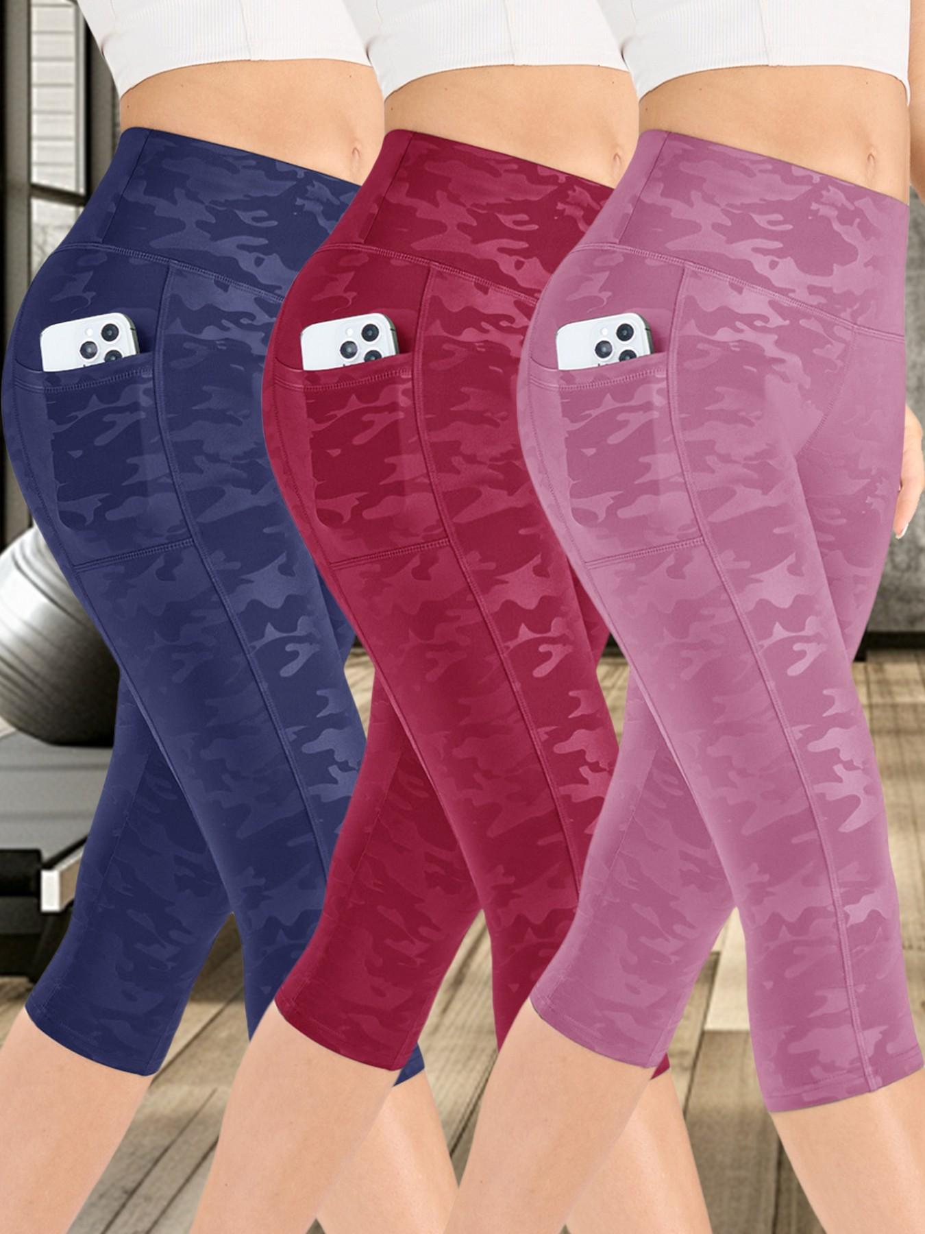Women's Camo Print High Waist Stretchy Sports Leggings, Breathable Comfortable Skinny Pants, High Stretch Yoga Leggings, Workout Legging Capris, Ladies Sportswear for Indoor Outdoor Wear