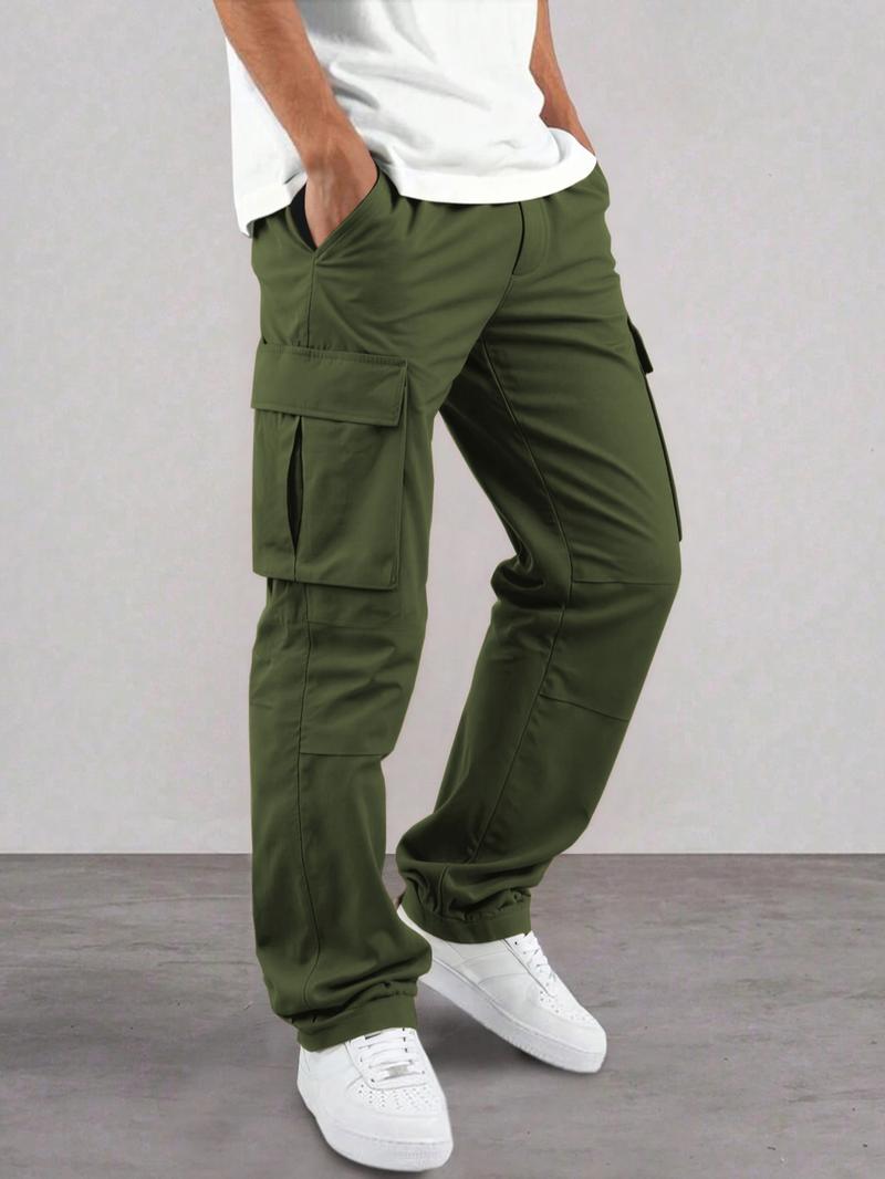 Men's Casual Cargo Pants, Wrinkled Design, Loose Fit Lightweight Sporty Style, Straight Leg Comfortable Daily Wear, Casual Streetwear Pants Men's Casual Cargo Pants, Wrinkled Design, Loose Fit Lightweight Sporty Style, Straight Leg Comfortable Daily Wear, Casual Streetwear Pants