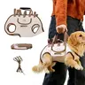 Portable Pet Carrier, Outdoor Animal Carrier, Breathable Outdoor Travel Bag for Dog and Cat, Adjustable Shoulder Strap, Lightweight Travel Gear, Brown / Black
