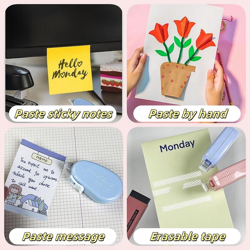 5 large capacity double-sided tape sets - strong adhesive, easy to stick and remove, suitable for scrapbooks, collages and photo albums, diaries, handicrafts, offices, back to school preparation, non stick multi-purpose glue, smooth application