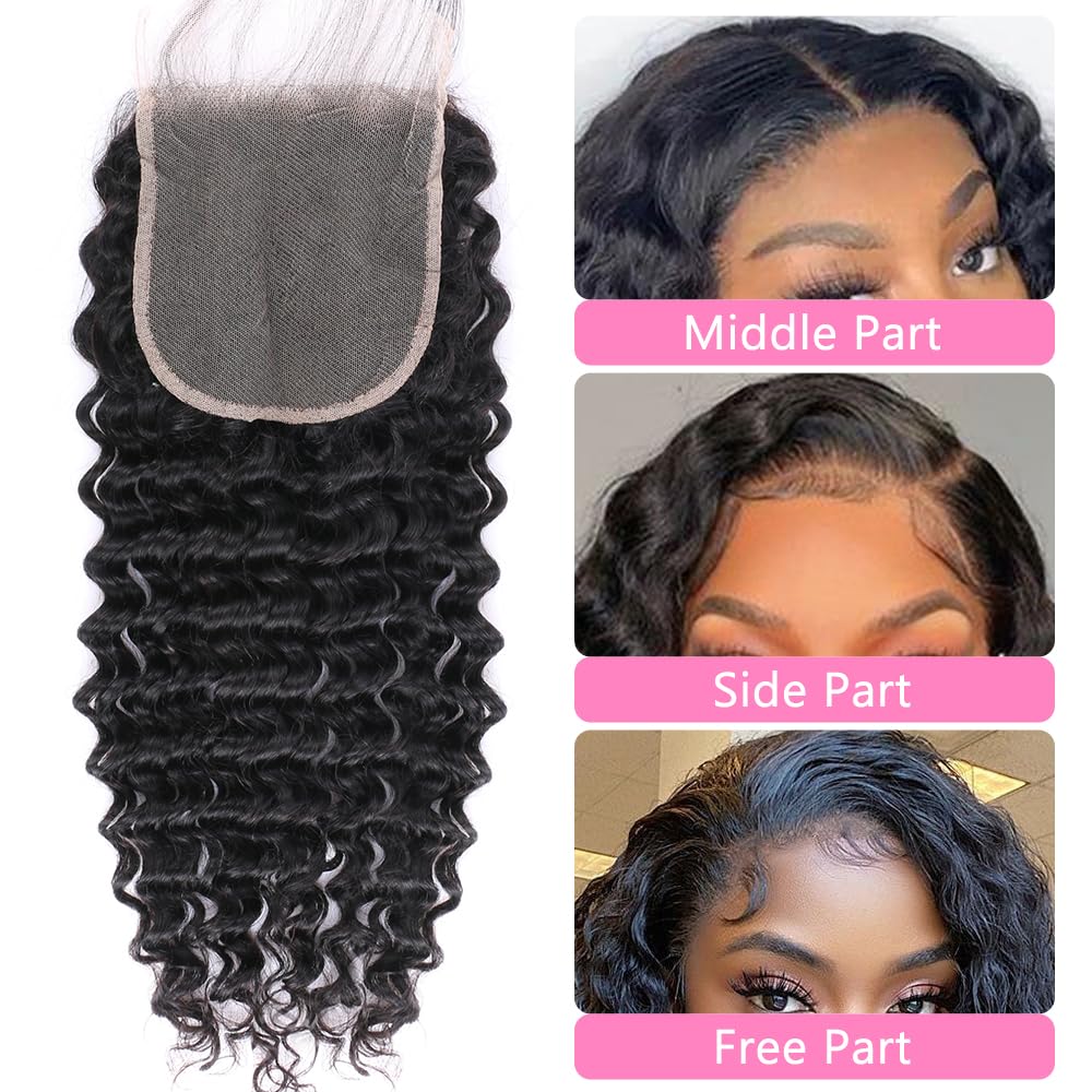VIPbeauty 5x5 HD Ultra-thin Transparent Lace Closure Burmese Curly 12A Brazilian Virgin Human Hair Closure Free Part Pre Plucked with Baby Hair Natural Black