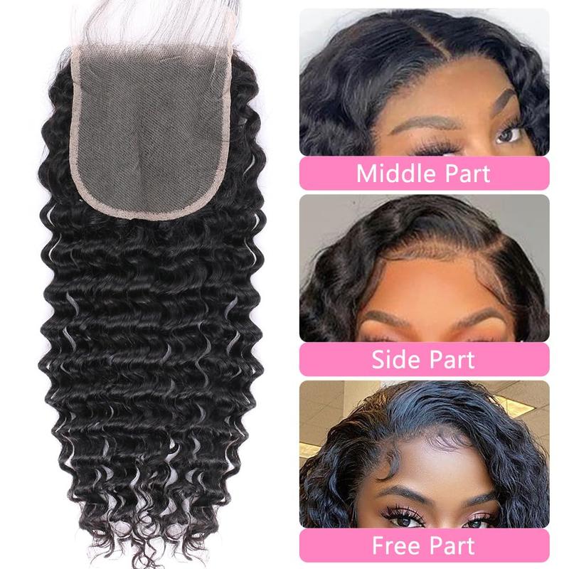 VIPbeauty 5x5 HD Ultra-thin Transparent Lace Closure Burmese Curly 12A Brazilian Virgin Human Hair Closure Free Part Pre Plucked with Baby Hair Natural Black