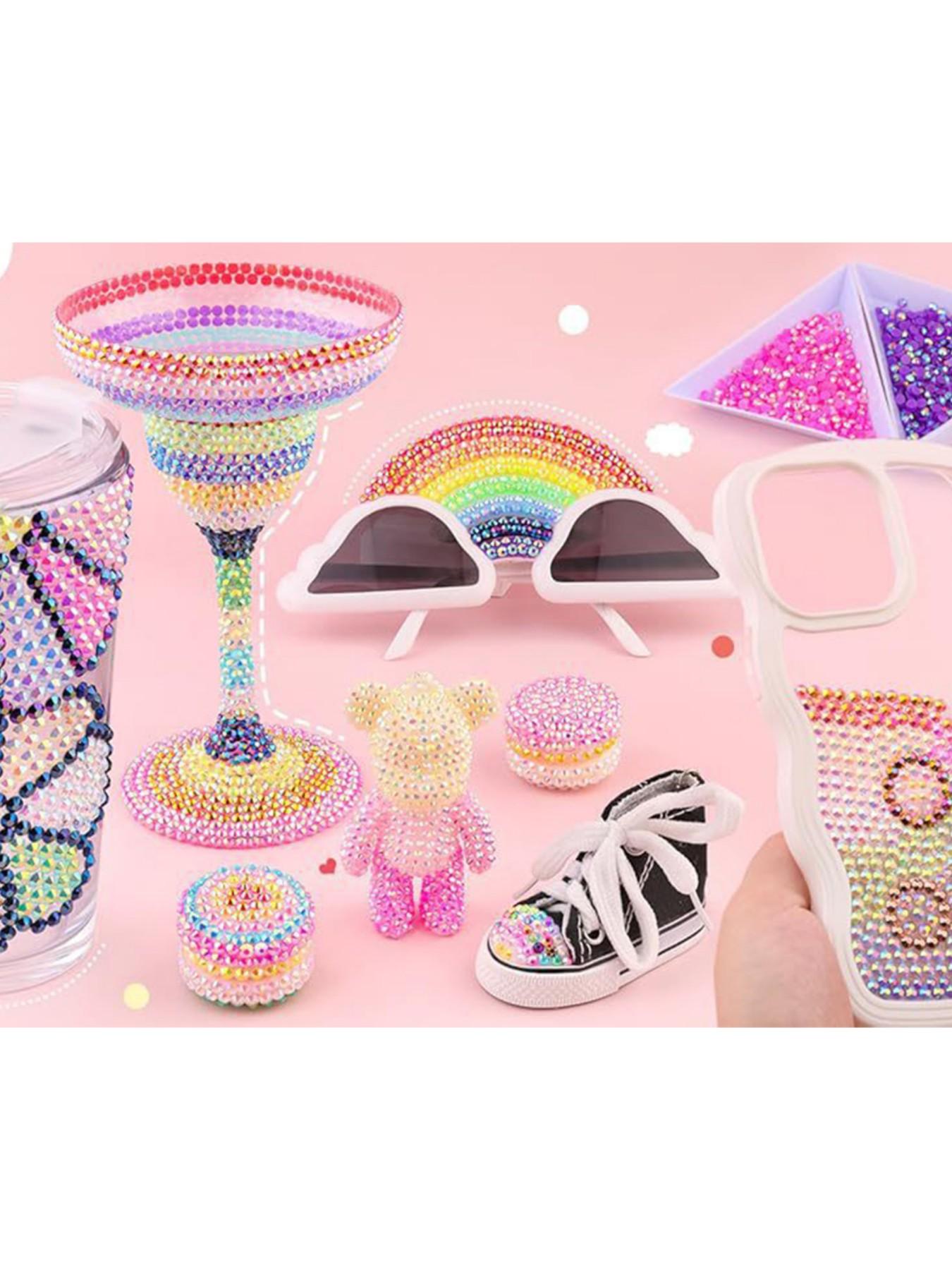 24-Piece Candy Resin Rhinestones, 3mm Ab Color Flat Back Jelly Water Drills, DIY Jewelry, Nail Art, Phone Decorations