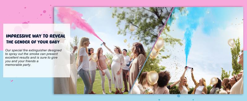 Gender Reveal Fire Extinguisher Color Blasters 2 Bottles for Baby Party Halloween Birthday Outdoor Activities Safe Corn Starch Confetti Spray