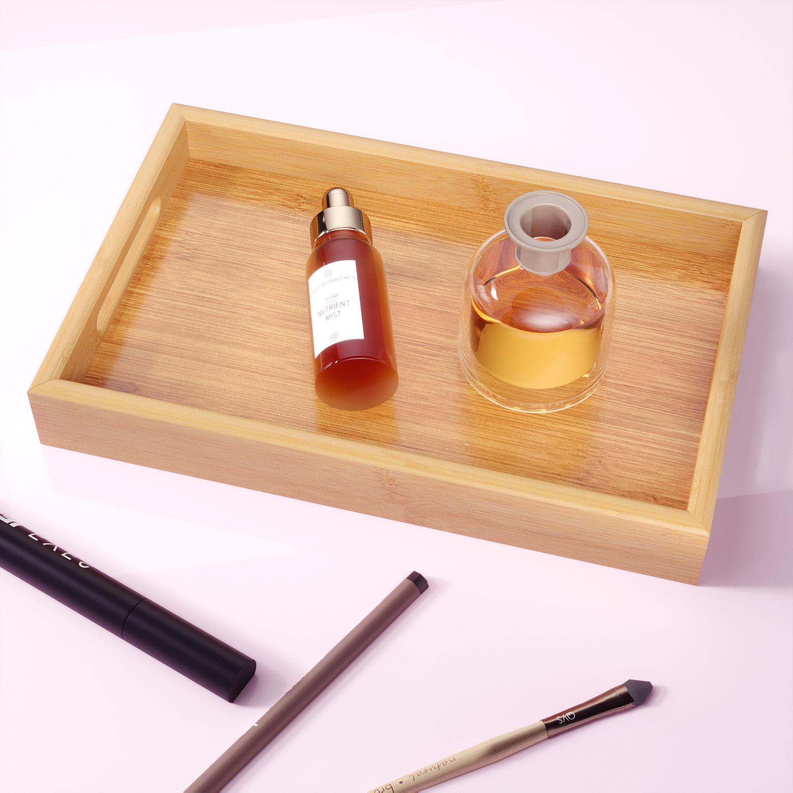 Flat Bamboo Rectangular Storage Tray, for Water Cup, Coffee Cup Storage, Hotel Restaurant Tea Set, Home Daily Plate, Tableware