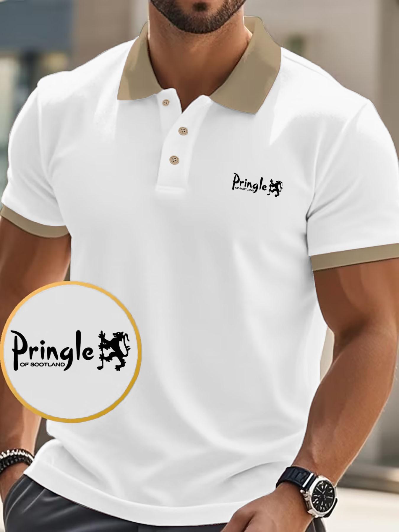 Revolutionize Your Style with Scottish Lion Design Polo Shirt, Short Sleeve Slim-Fit Casual Wear for Spring & Fall, Unique Print Pattern
