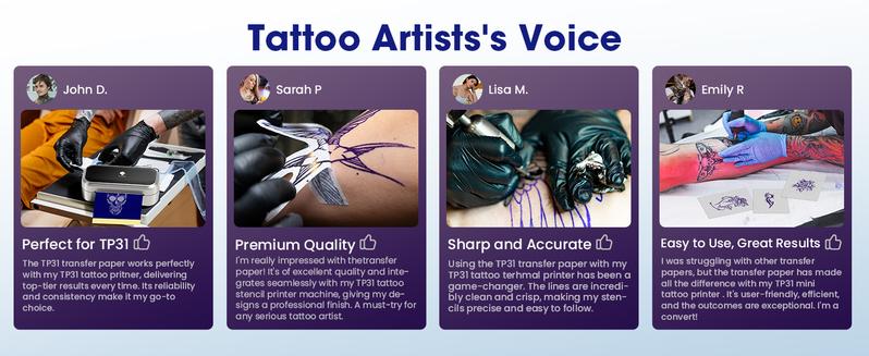 Phomemo TP31 Tattoo Transfer,3.15" x 5.24" Transfer Paper, Only For TP31,50/100Pcs