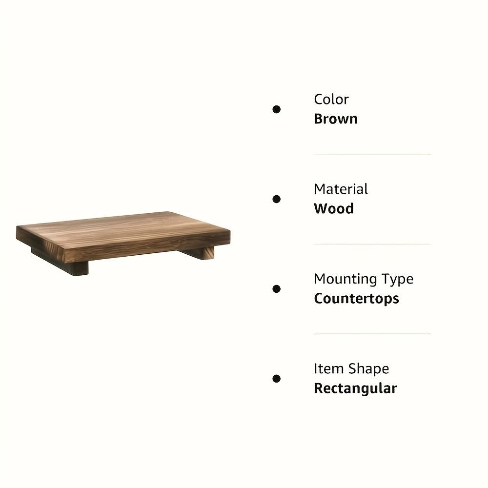 1pc Rustic Wooden Soap Dish, Solid Pattern Countertop Soap Holder, Bathroom Stand for Plant Bottle Decor, Home Decor Accessory, Bathroom Decoration Accessories