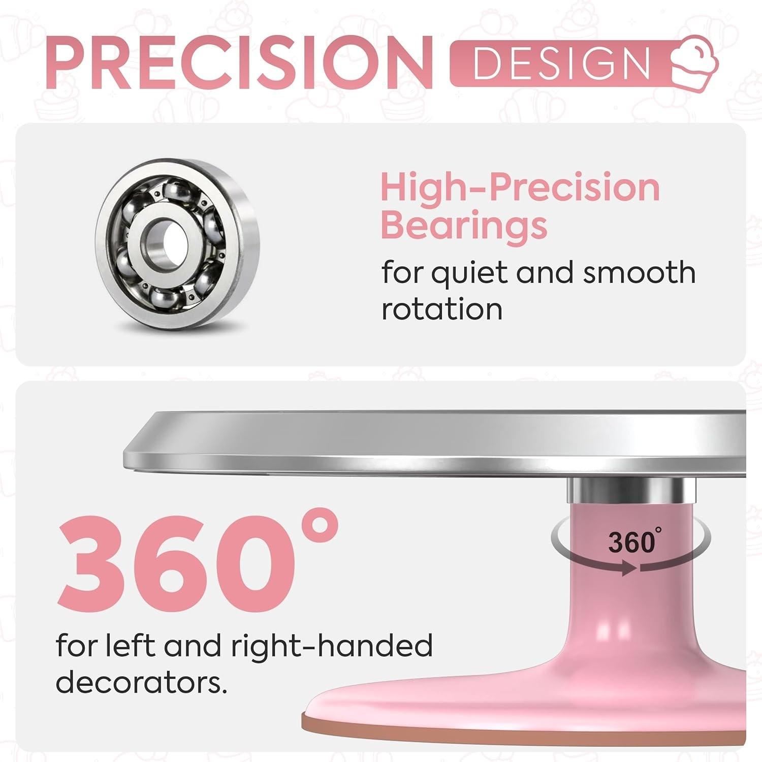Aluminum Alloy Rotating Cake Stand, 10 Inch Cake Decorating Turntable, Non-Slip Platform, 360° Smooth Rotation, Ideal for Baking Parties
