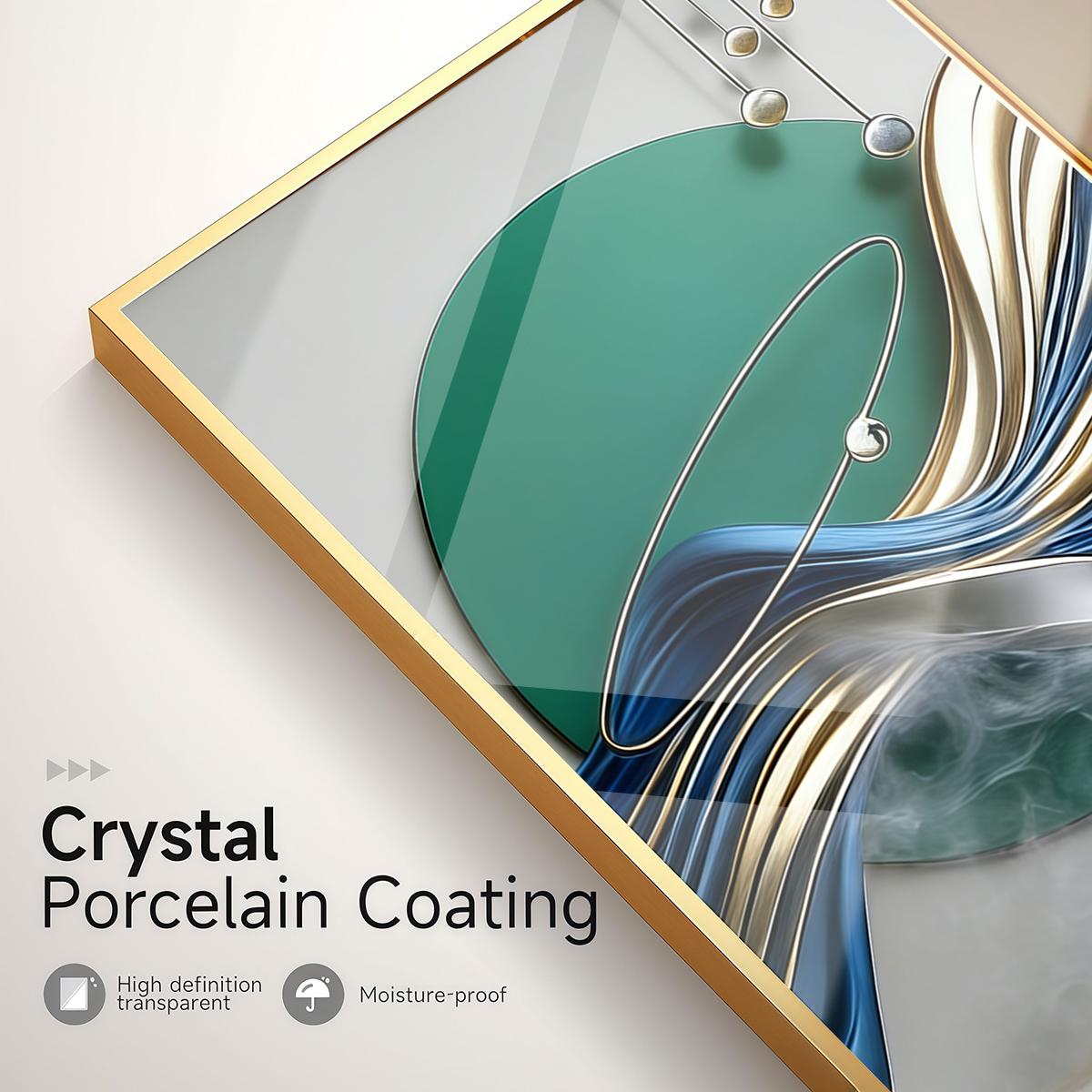 3 Counts Aluminum Alloy Framed Painting, Geometric Abstract Metallic Shapes And Smoke Art Pictures, Home Decoration For Living Room, Bedroom, Office, Restaurant, Hallway Wall Decor, Odorless Print Artwork, Luxury Perfect Gift For Friends And Family