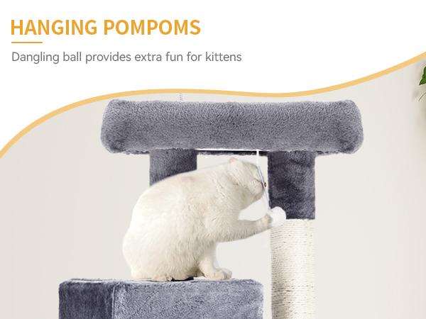 Yitahome 70.8 Cat Tree Tower for Indoor Cats, Multi-Level Furniture with Scratching Posts, Cat Window Padded Plush Perch, Cozy Basket, Ladder and Funny Toys for Kittens Pet Play House