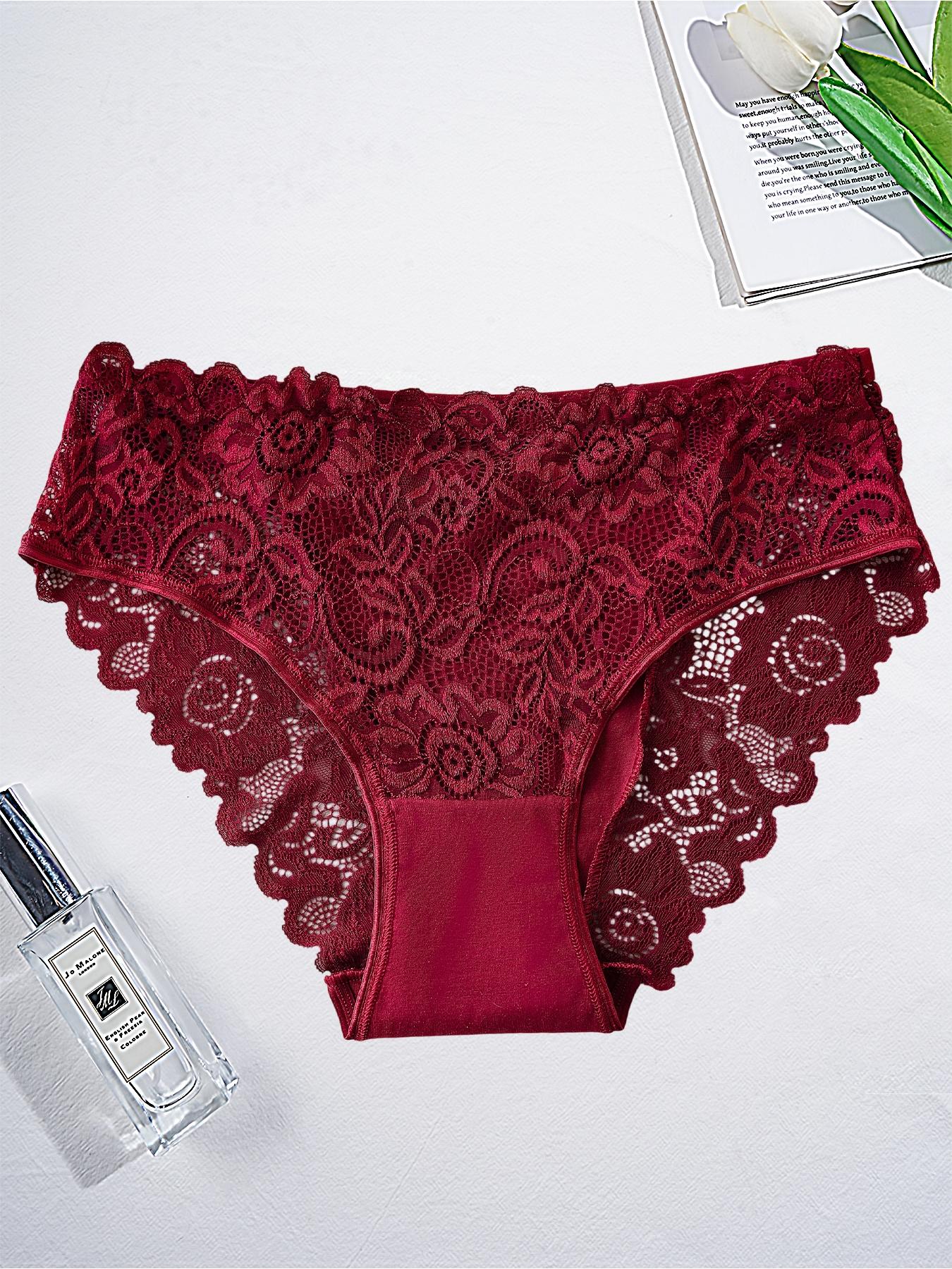 Antibacterial Gusset Plus Size 7-11 Pack Breathable Soft Lace Panties Non-Restrictive Everyday Wear Tummy Control Butt Lifting Wide Coverage Trim Lace Panty