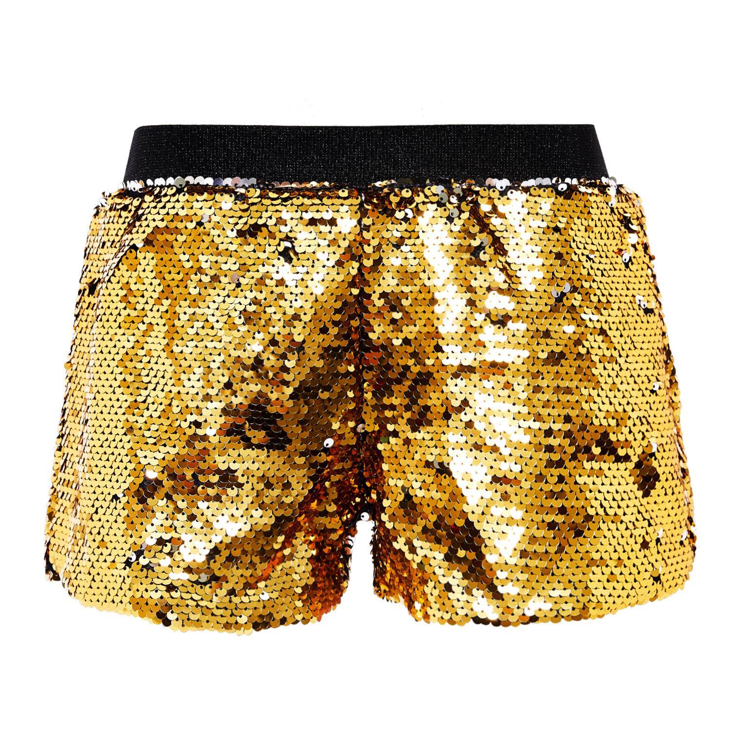 2026 New Reversible Sequin Shorts for Women,Versatile Elastic Waist Loose Fit Street Style Cool and Trendy Womens Sequined Short