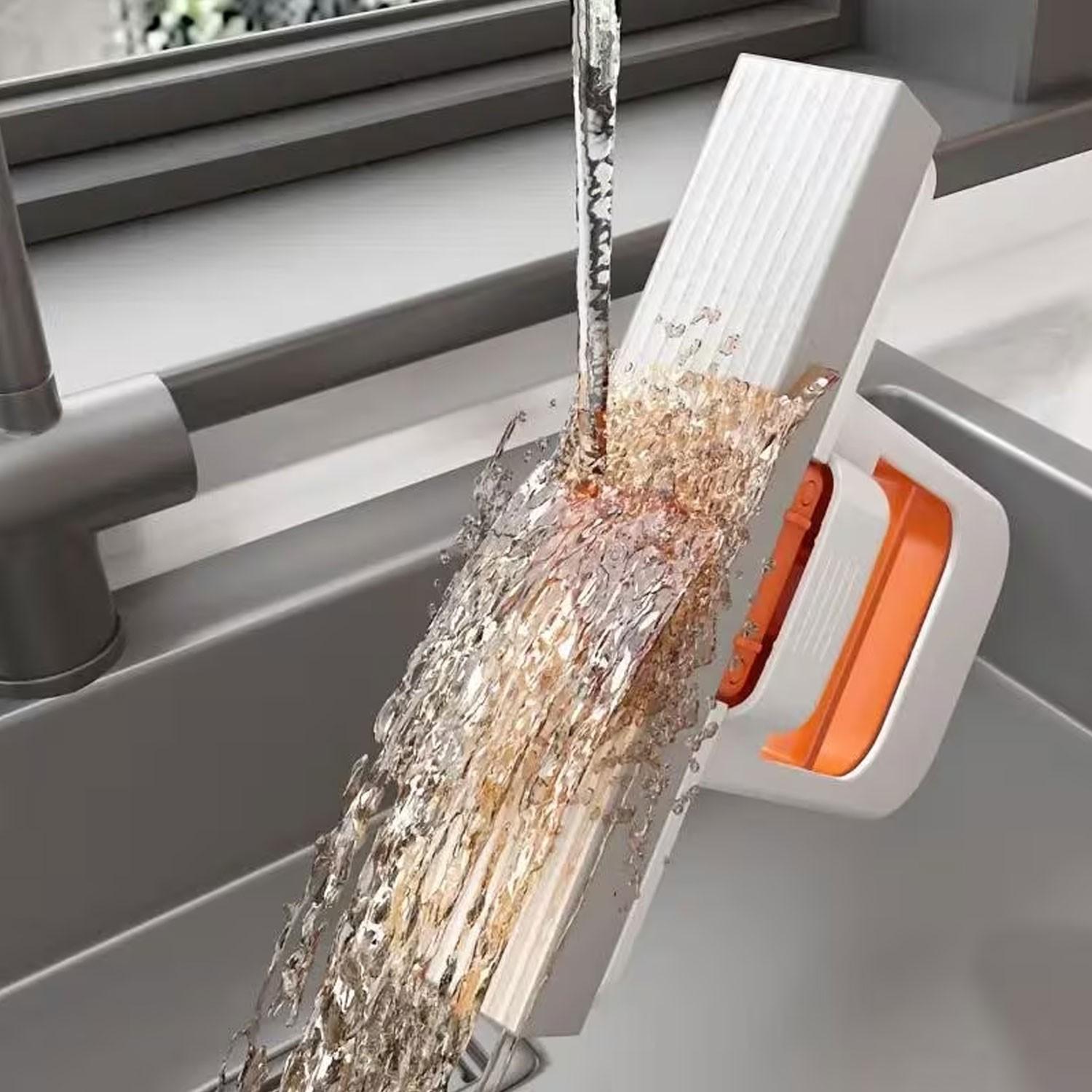 Extendable and foldable mini mop, Handheld Mop - Compact desktop cleaning brush, suitable for kitchen, bathroom, living room and car Windows, dry and wet dual-purpose cleaning, bathroom cleaning tool