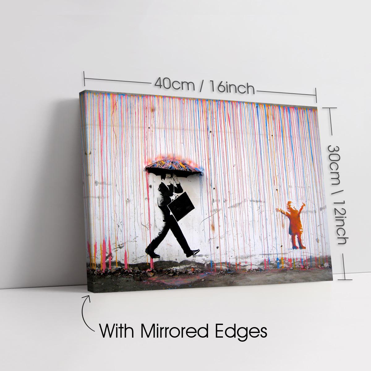 Banksy Style Street Art Poster, Modern Canvas Wall Decor, Solid Wood Frame, Waterproof Print, Ideal Gift, Affordable Home Decoration