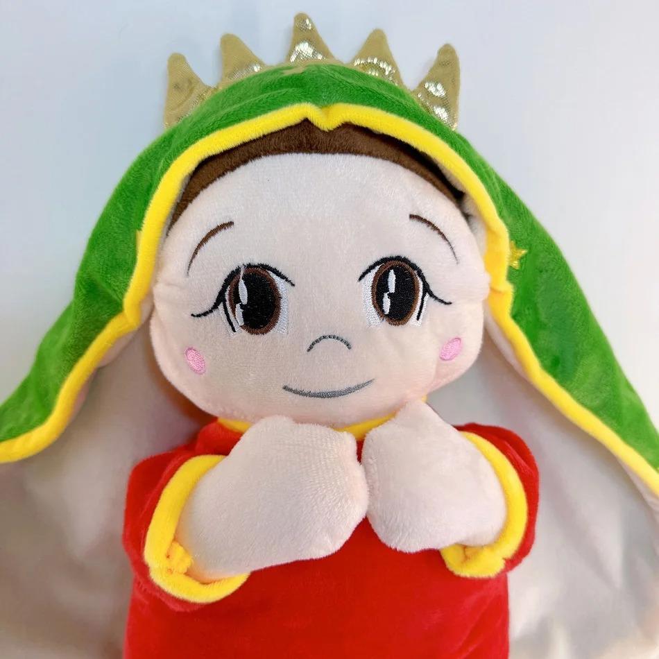 Breathing Jesus Virgin Mary  Music Soothing With Light Plush Toy Doll Jesus Plush Toys Comforting Jesus Heart Toy Easter Gifts