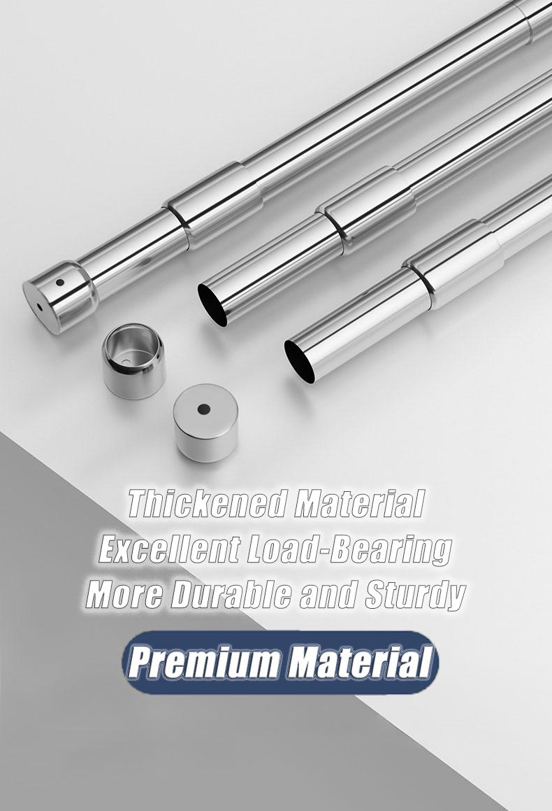 2-Piece Multifunctional Extendable Rods, Adjustable Metal Bars for Closet Storage, Durable Expandable Hanger & Clothesline, Space Saving