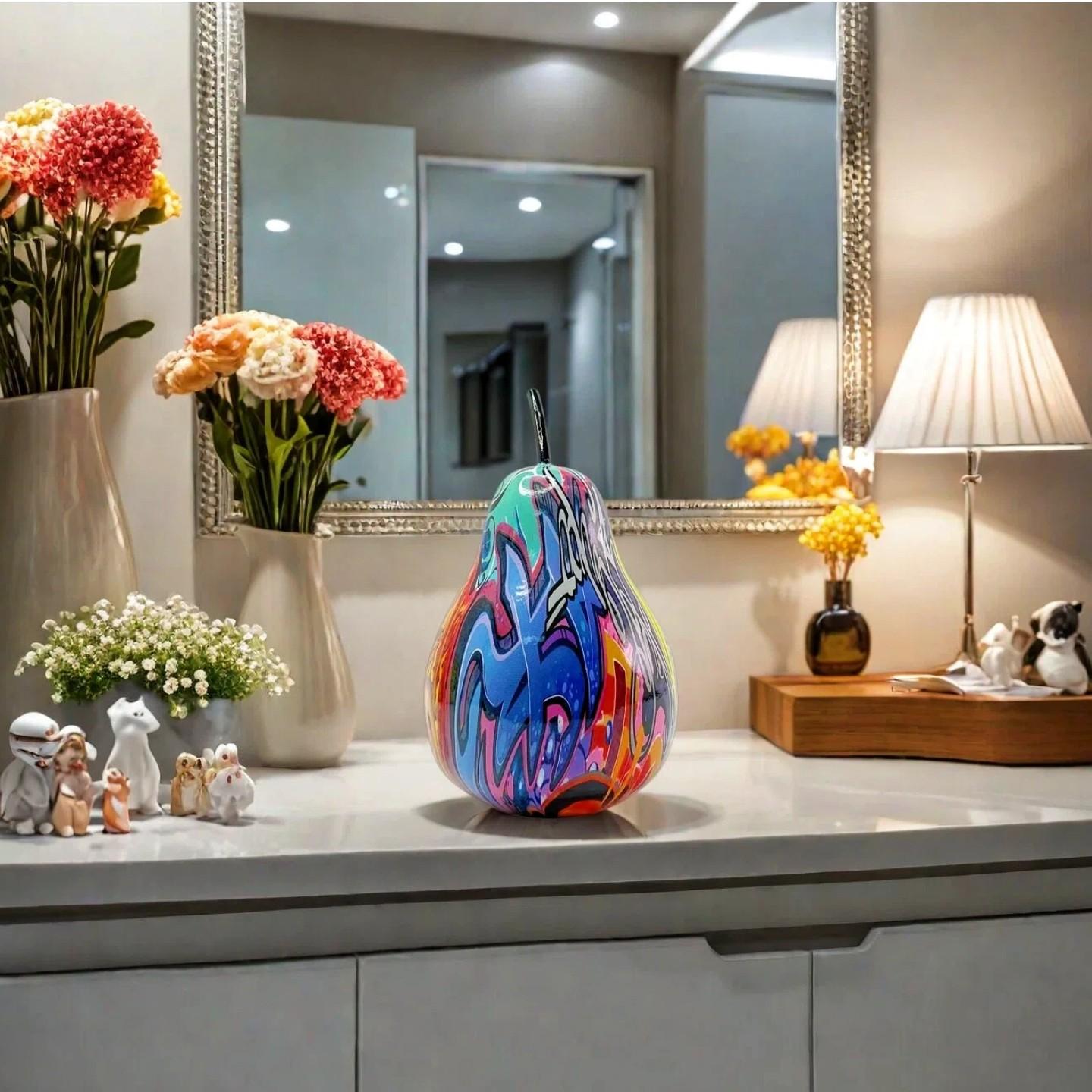 High-Gloss Resin Sculpture, Artistic Home Decor, Living Room & Study Desk Decoration, Unique High-End Furniture Accessory