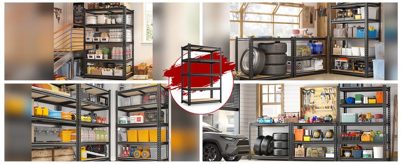 Raybee 2000LBS Storage Shelves 5 Tier Garage Shelving Heavy Duty 72" H x 35.55" W x 16" D Adjustable Metal Shelving Unit for Garage Shelves Utility Rack Metal Shelf for Basement Kitchen Pantry Closet Shelves Storage Holders & Racks,Black Raybee 2000LBS Storage Shelves 5 Tier Garage Shelving Heavy Duty 72" H x 35.55" W x 16" D Adjustable Metal Shelving Unit for Garage Shelves Utility Rack Metal Shelf for Basement Kitchen Pantry Closet Shelves Storage Holders & Racks,Black