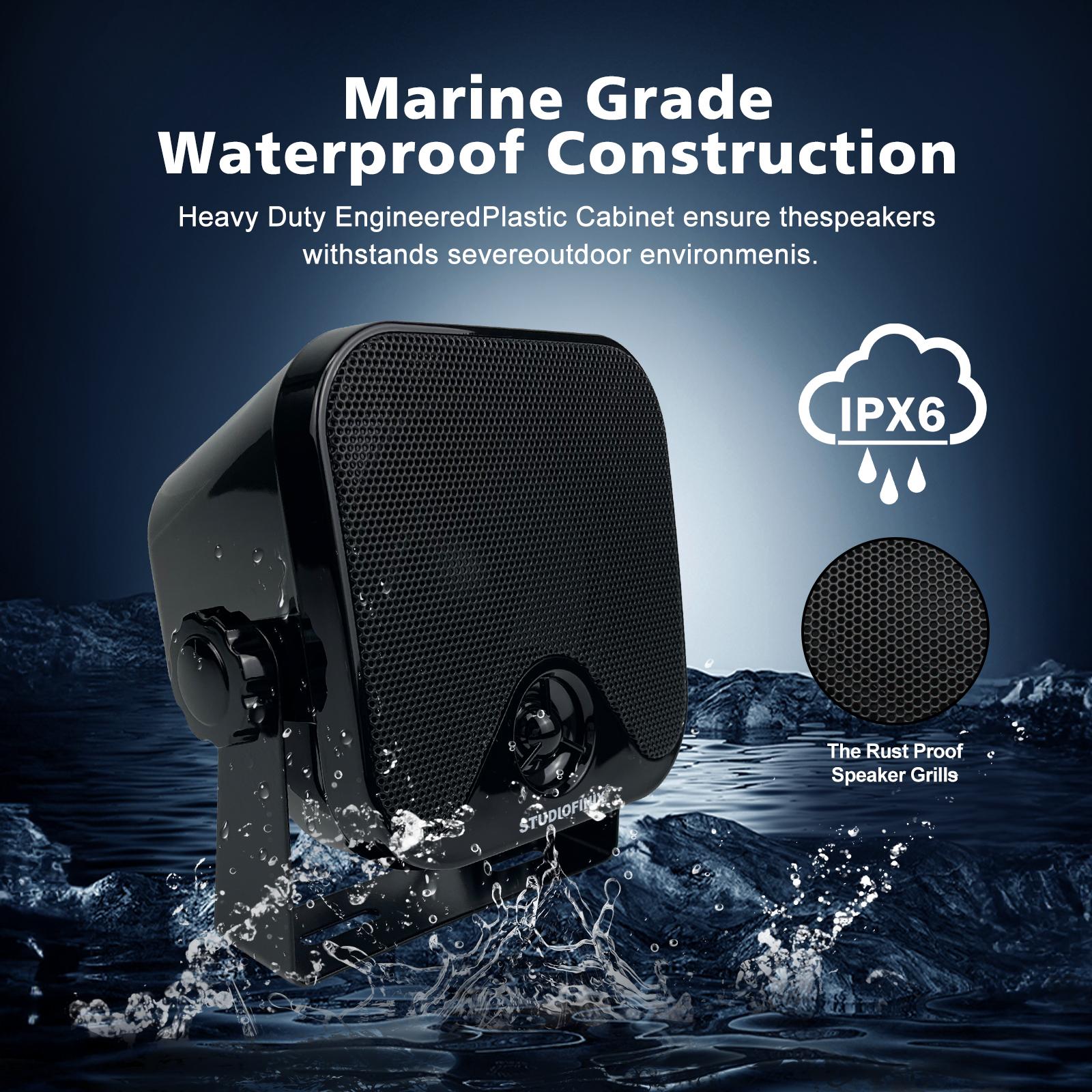 4'' Marine Waterproof Boat Speaker 120W Motorcycle Audio Speaker Heavy Duty Sound System For Outdor ATV UTV RZR