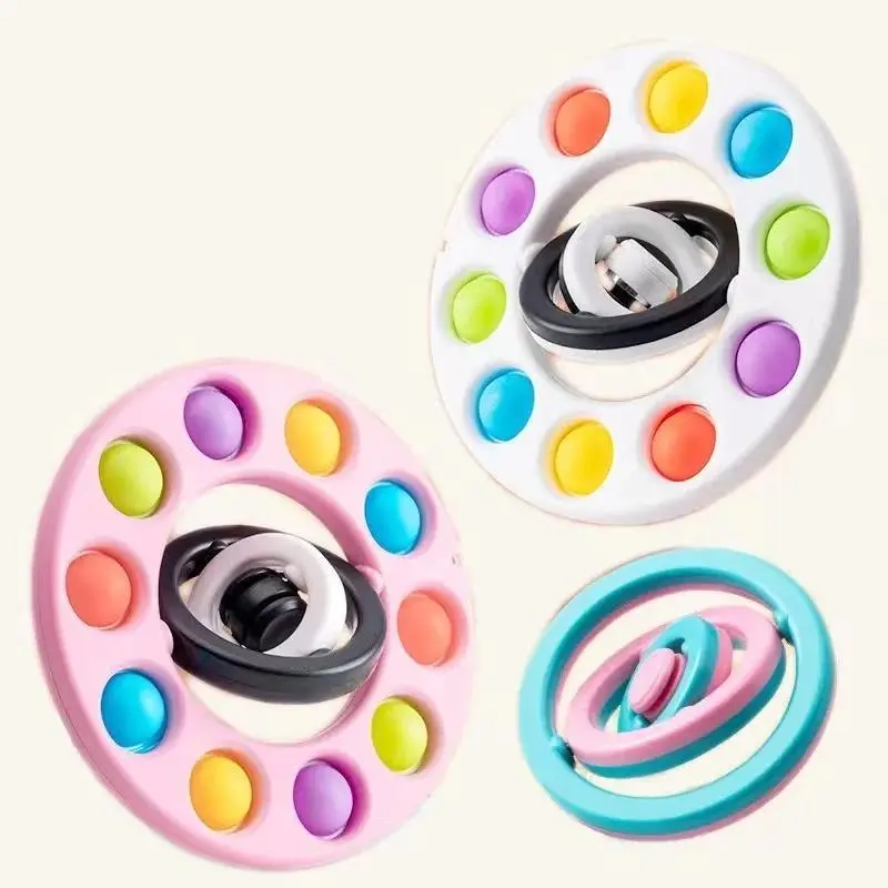Unisex 3D Flip Plastic Safe Fidget Spinner Stress Reliever Toy - 12+ Age Sensory Gyroscope for Hand Play, Novelty Gift for Classic & Action Toy Enthusiasts