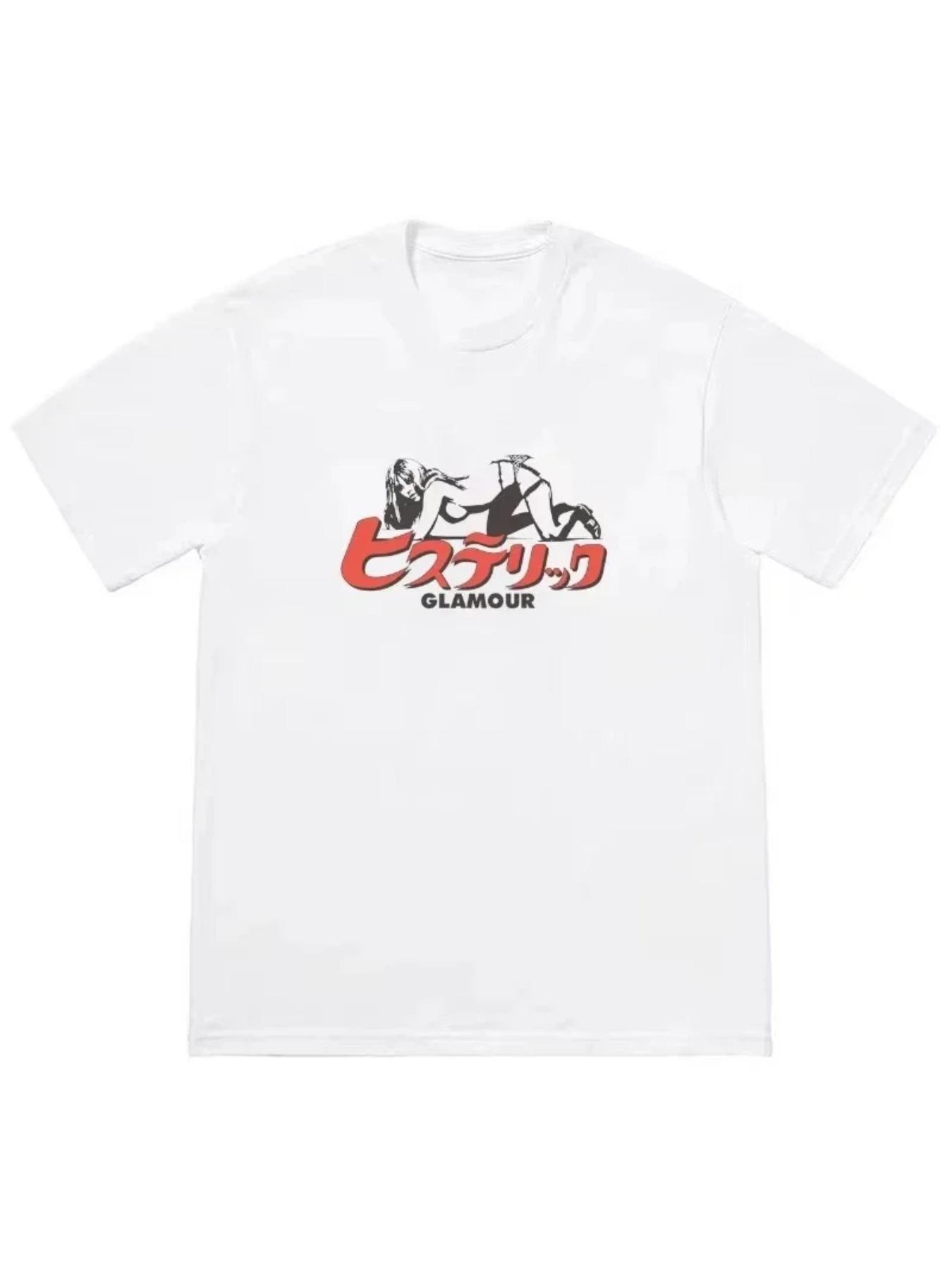 Hysteric Glamour T-shirt American Retro Tee Street Culture Tide Brand T-shirt Niche High Quality Trend Short Sleeve