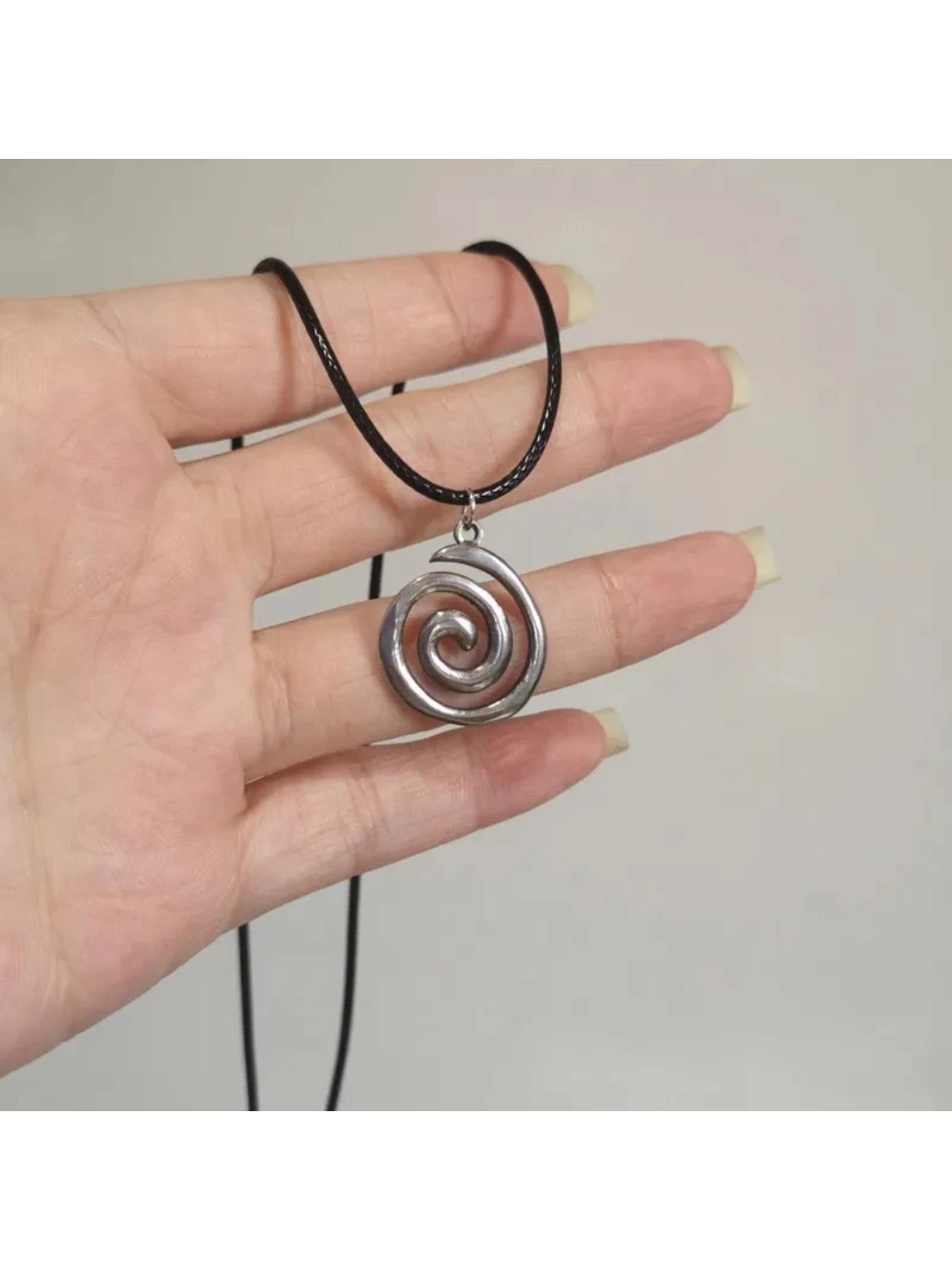 Europe America sun star spiral necklace hip hop unisex trendy Instagram leather cord pendant unique design necklace