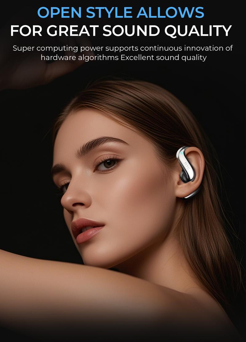 HTC NE23 Translation Earbuds, OWS Open Ear Headphone,Supports Translation in 134 Languages With APP, Bluetooth 6.0 Earphones, Wireless Earbuds for Music & Phone Calls, IPX5 Waterproof Sports Headphones with Long Endurance