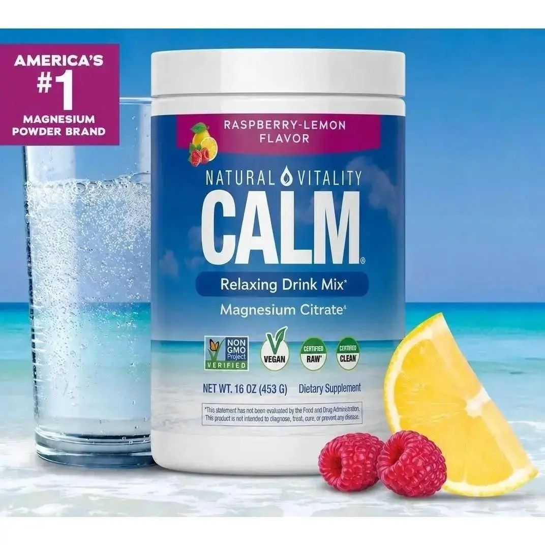 Upgraded versionMaxCalm Relaxing Drink Mix - Anti Stress Drink Mix - With Ionic Magnesium Citrate + Glycinate - Raspberry Lemon Flavor - 16 oz (453 g) - 113 Servings