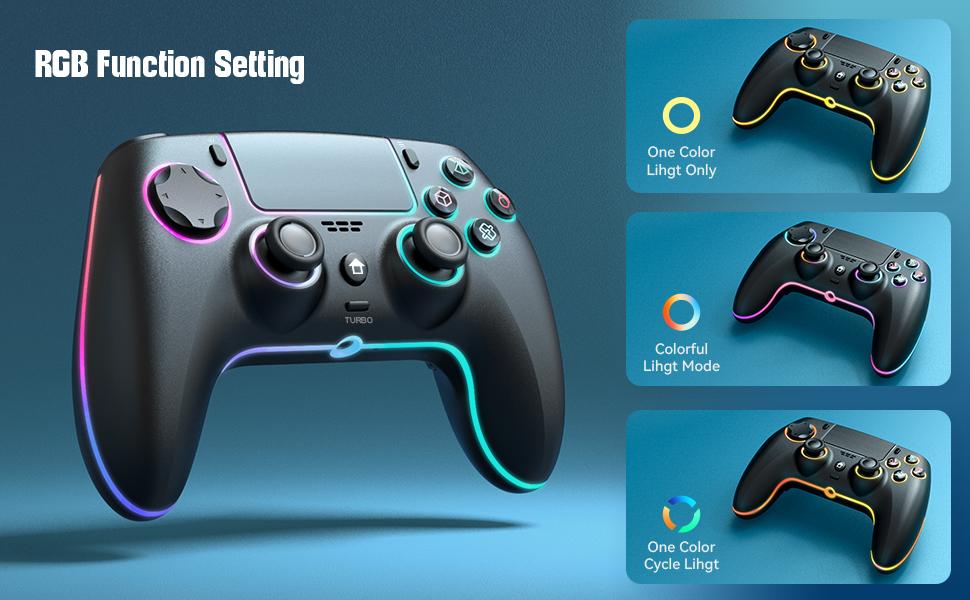 JORREP Anti-Drift PS5 Pro Wireless Controller with 7 RGB Colors Lighting Dual Vibration Turbo 6 Axis Gyro Sensor Programmable Headset Jack for PS5 Pro PC MAC iOS Android10 Steam Deck Remote Joystick Colorful JORREP Anti-Drift PS5 Pro Wireless Controller with 7 RGB Colors Lighting Dual Vibration Turbo 6 Axis Gyro Sensor Programmable Headset Jack for PS5 Pro PC MAC iOS Android10 Steam Deck Remote Joystick Colorful