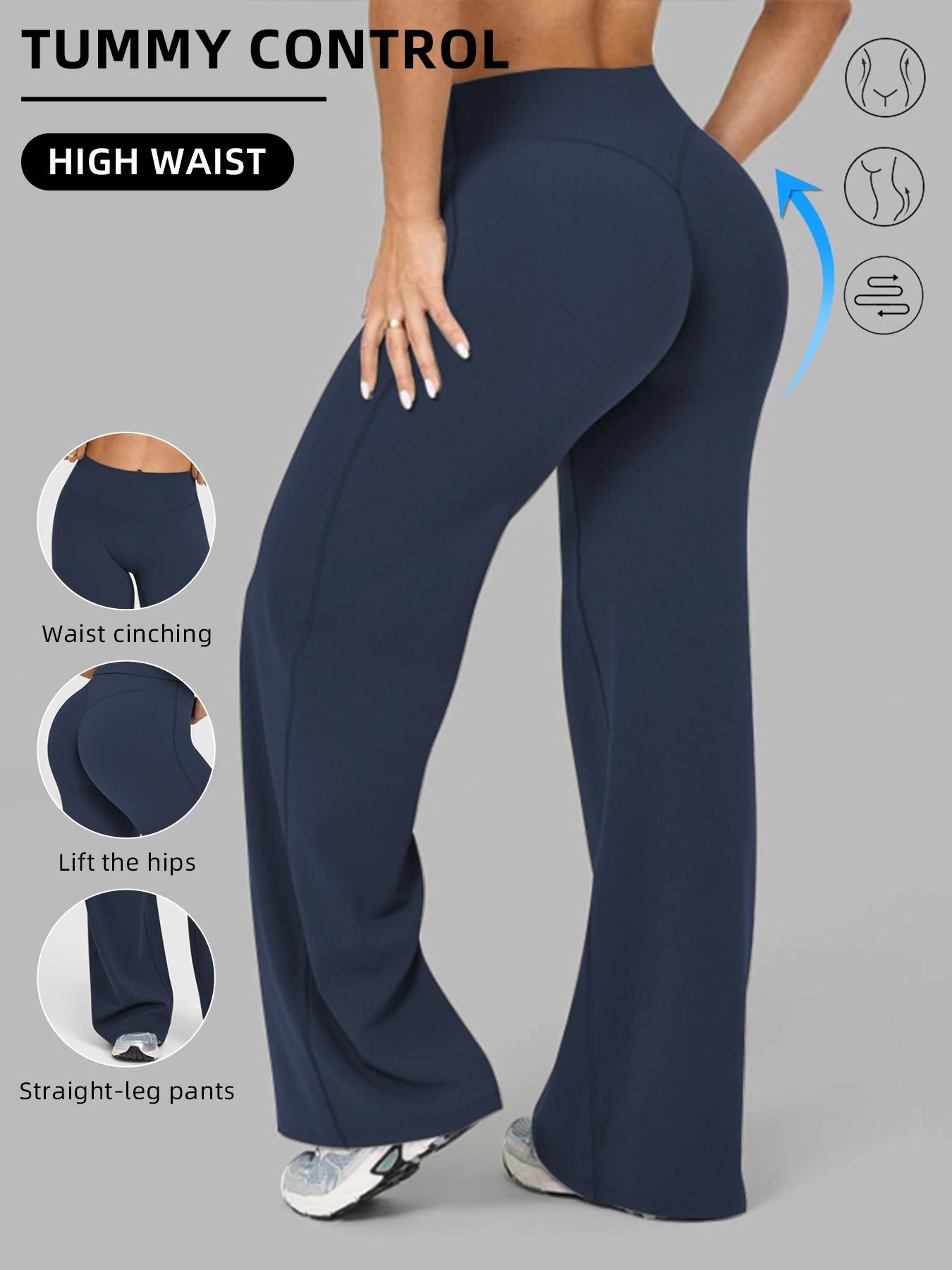 Women's High Waisted Elastic Wide Leg Pants, Loose Straight Fit, Perfect for Yoga and Pilates, Comfortable Daily Wear, Breathable Sporty Bottoms
