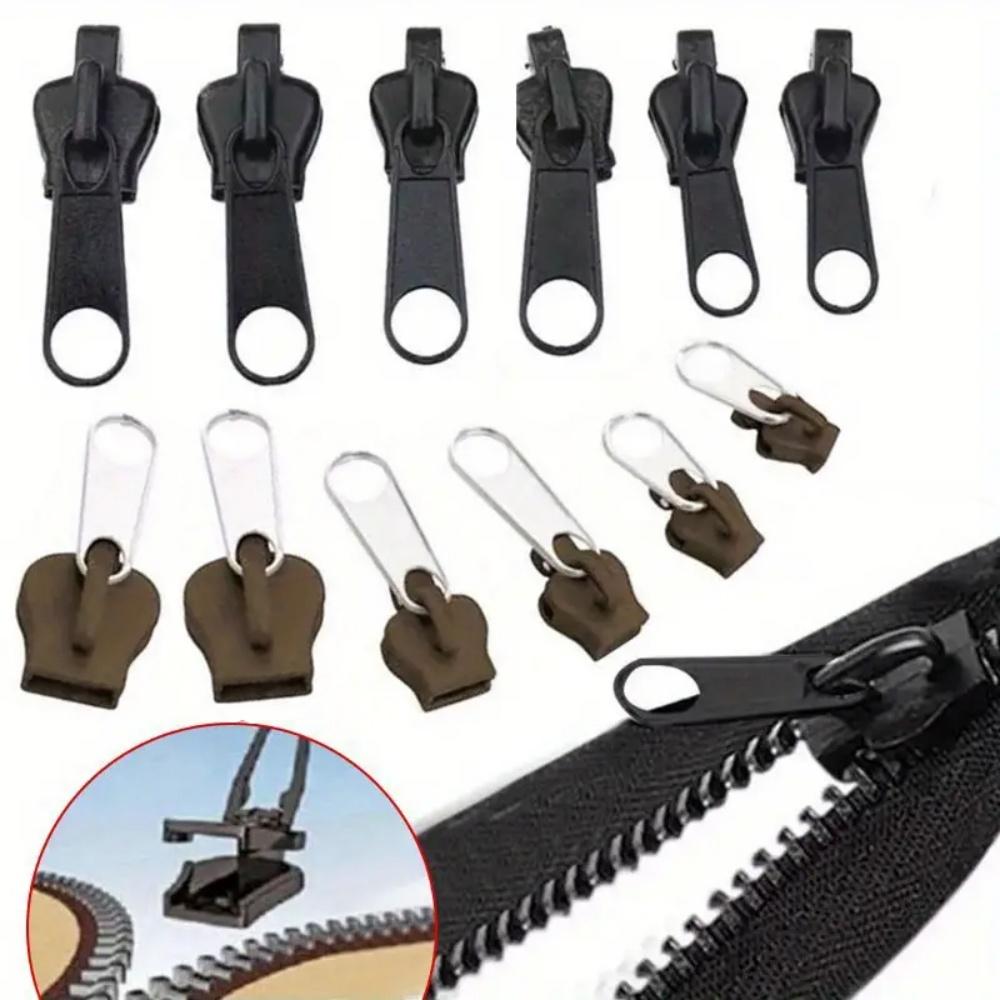 6/12/18pcs Zipper Repair Kit, Detachable Universal Zipper Pulls, Clothes Bags Luggage Replacement Parts, No Tool Needed