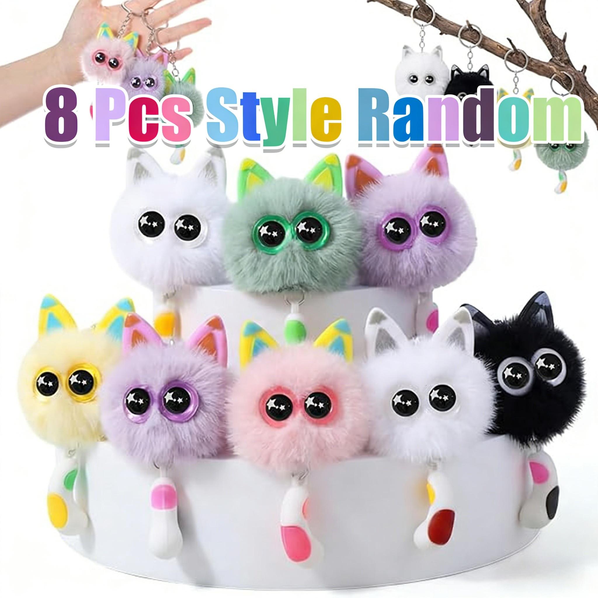 1/8pcs Cute Cat Plush Keychain Gift Set, Mini Cat Keychain for Car Decor, Birthday Gifts, School Carnival Prizes, Backpack Treasure Box