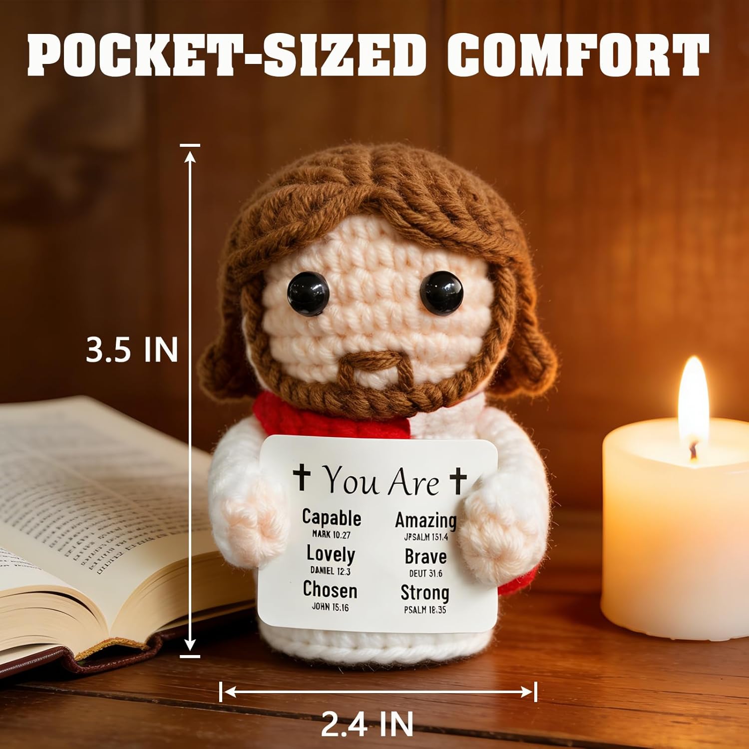 Positive Crochet , Emotional Support Christian Gifts for Women Teens, Religious Gifts for Women Men, Stocking Stuffers for Women