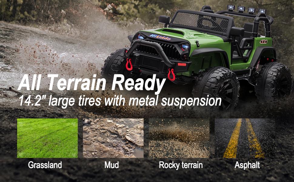 Hikiddo 24V 9Ah Ride on Toy for Big Kids 2 Seater Ride-on Truck Kids Electric Vehicle Car for Boys and Girls with Remote Control