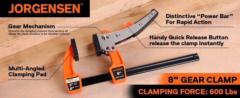 #JumpstartSale Jorgensen Bar Clamp Set, Bar Clamp for Woodworking, Quick Release Gear Clamp with 600 lbs Load Limit - 2 Pack