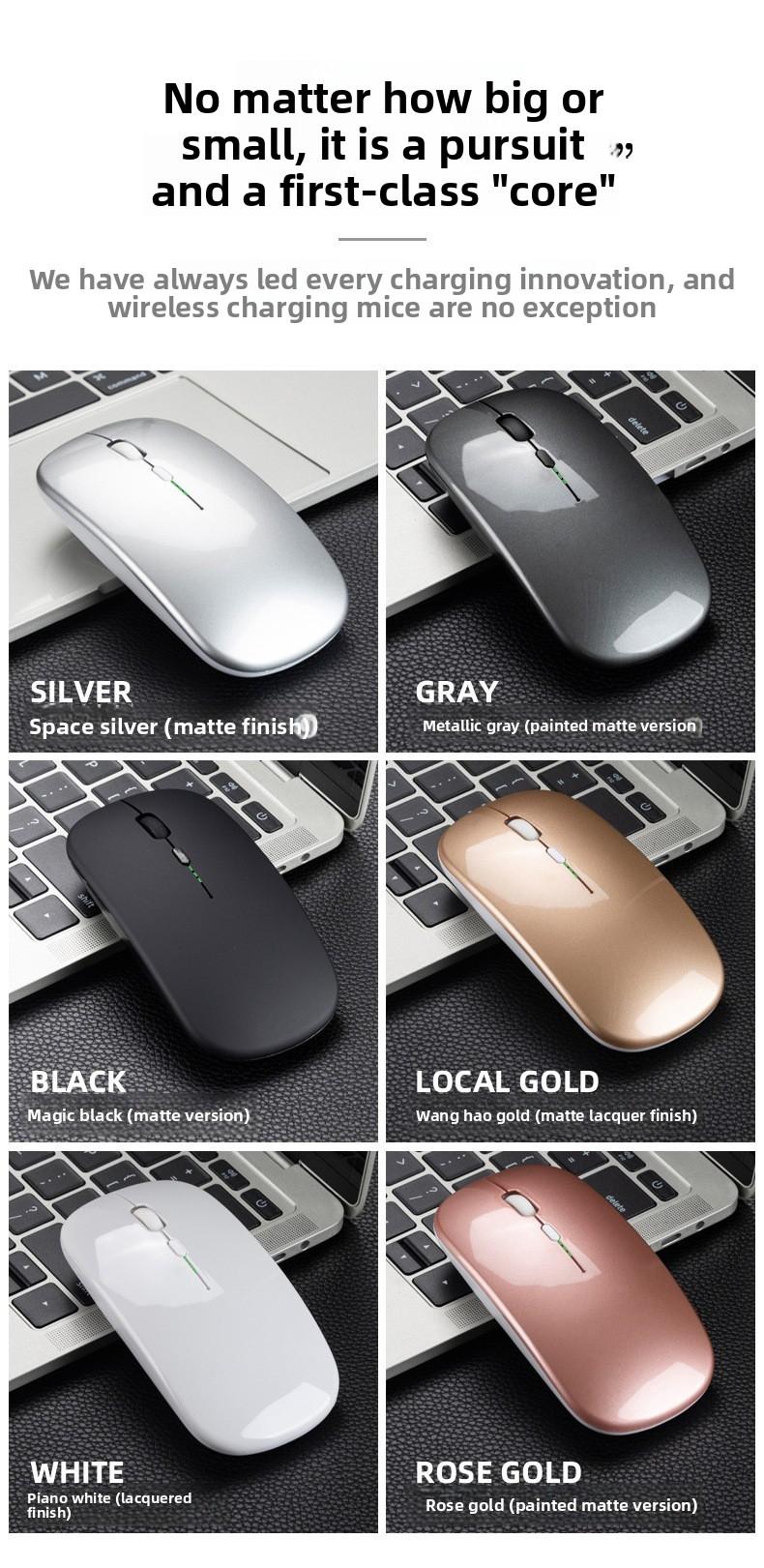Wireless Bluetooth-compatible Dual Mode Mouse, Charging Display Screen, Silent, Laptop, Desktop Computer, Phone, Tablet Compatible, Lightweight Design