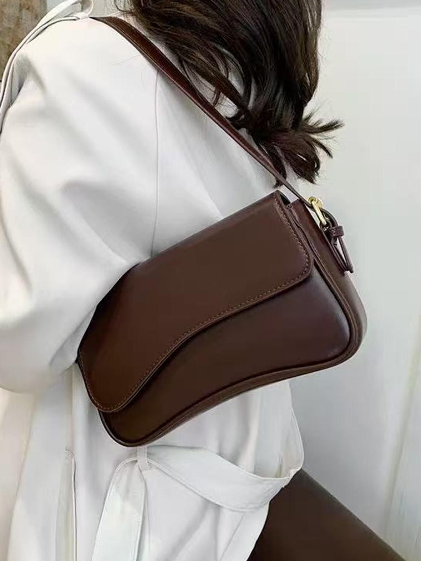 Vintage Minimalist Women's Square Bag, PU Leather Shoulder Bag, Commuter Fashion Handbag for Dating, Picnic, Party, Valentine's Day, Casual Handbag Satchel